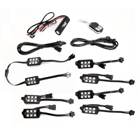 Race Sport Coloradapt 8-Piece Light 6Smd Pod Rgb Multi-Color Accent Kit RS08RGB